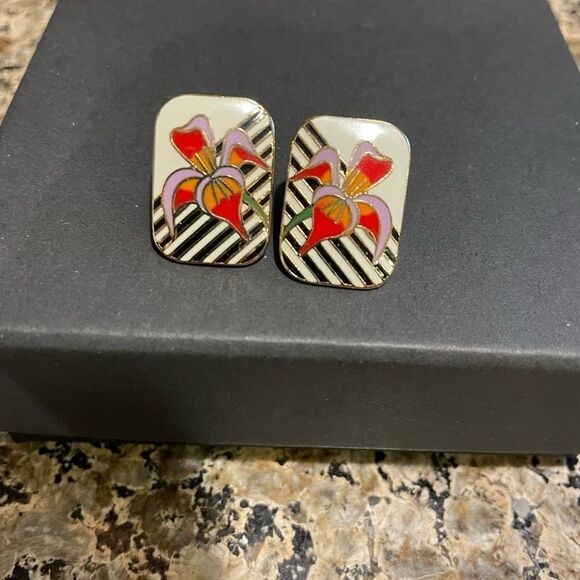 Laurel Burch Floral Earrings - Picture 6 of 8